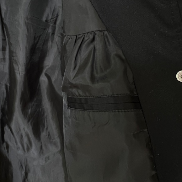 H&M Black Parka Jacket Coat Pockets Zipper Buttons 4 - Picture 9 of 12